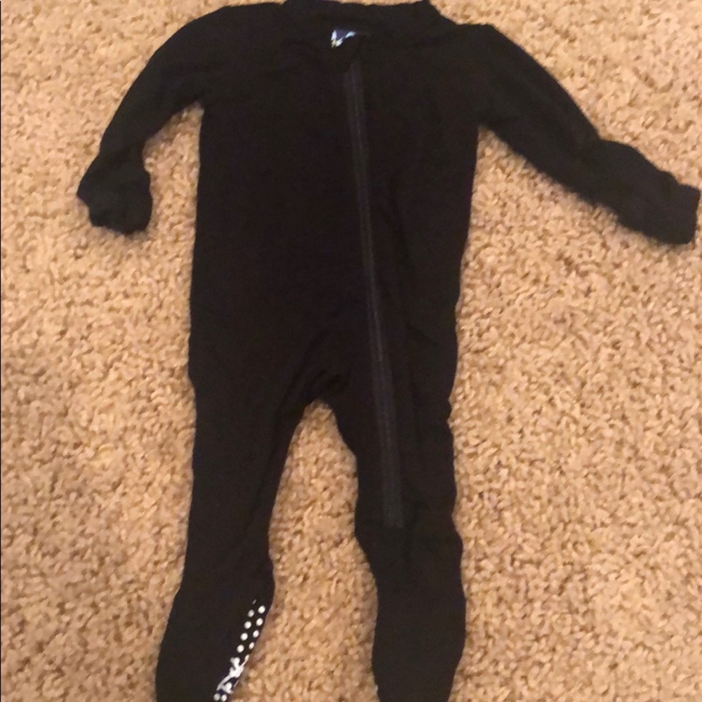 Kickee zipper footie newborn black 🖤